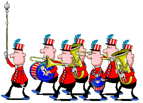 fanfare, toeters, trommels, bewegende fanfare, drumband, trompet, blaaskapel, parade