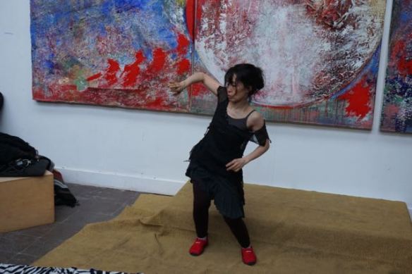 Risa Takita dans en Kees Kort op de shakuhachi , Creative Celebration, klankschalen, concert, percussie